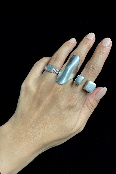 Vesaire Accessories Antik Eskitme Gümüş Kaplama Ayarlanabilir Mat Gümüş Trend...