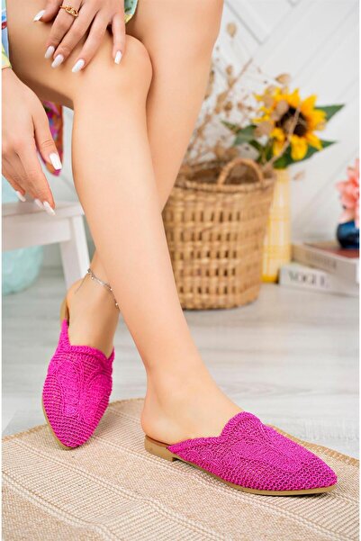 Aymood Плетені тапочки з закритим носком 402 Рожеві Текстиль
