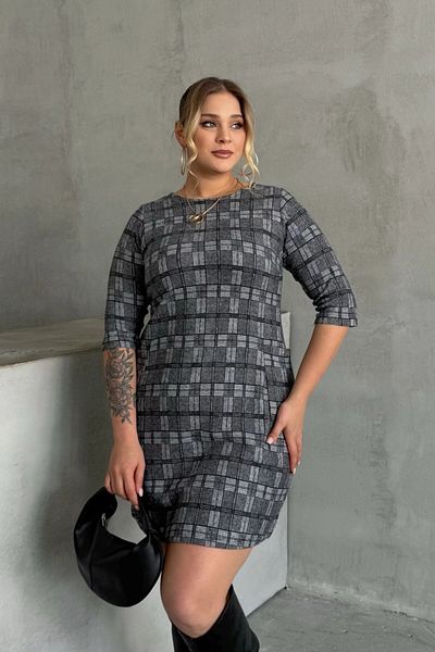 Stil Diva Plus Size Crew Neck Half Sleeve Pocket Print Dress 301507