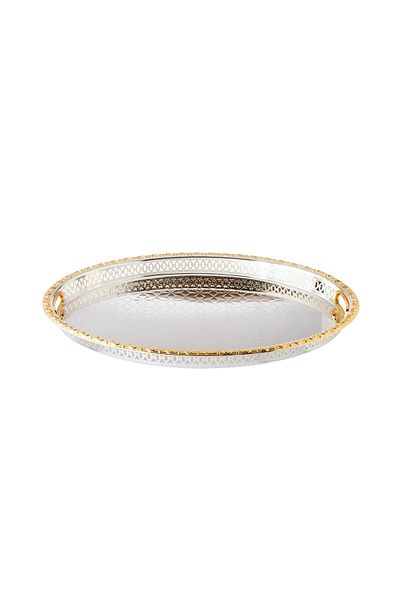 Dania Silver and gold oval single serving tray 55*40 CM