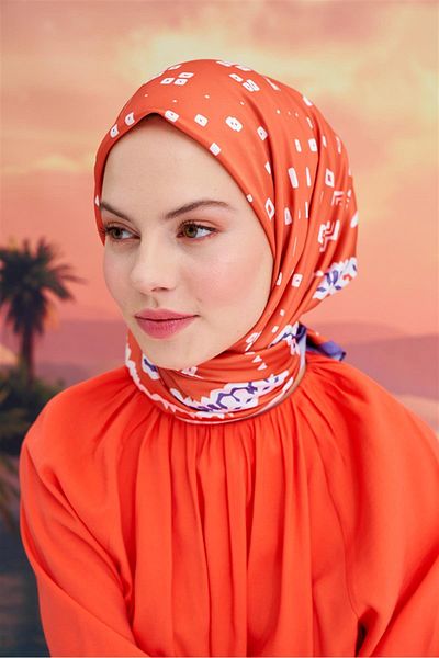carell Tina Patterned Twill Scarf