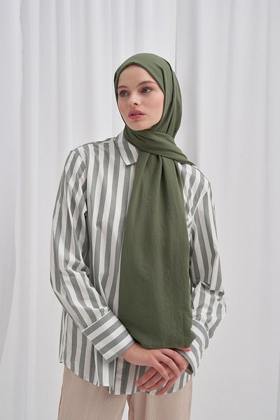carell Βιολογικό ζαρωμένο σάλι Forest Green