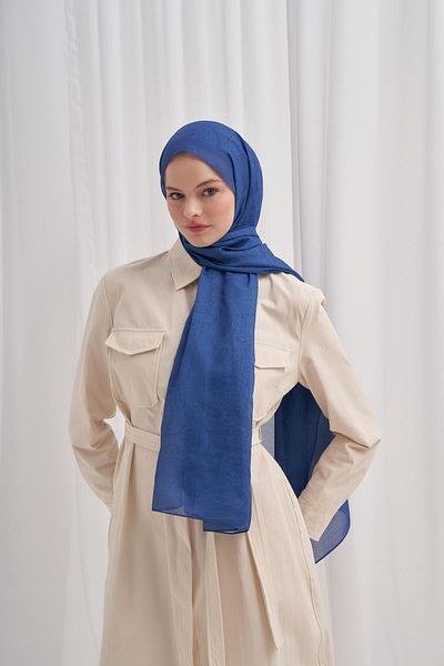 carell Βαμβακερό σάλι Nilla - Ocean Indigo