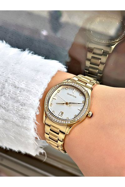 Quantum Special Design 5 Atm Waterproof Steel Band Women's Wristwatch