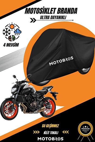 Motobros Motosiklet Branda Yamaha Mt 07 Siyah Su Geçirmez Dayanıklı (EN KALIN) Kumaş Ömürlük Kullanım