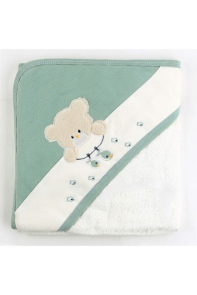 Sebi Fisherman Bear Baby Bath Towel 9883