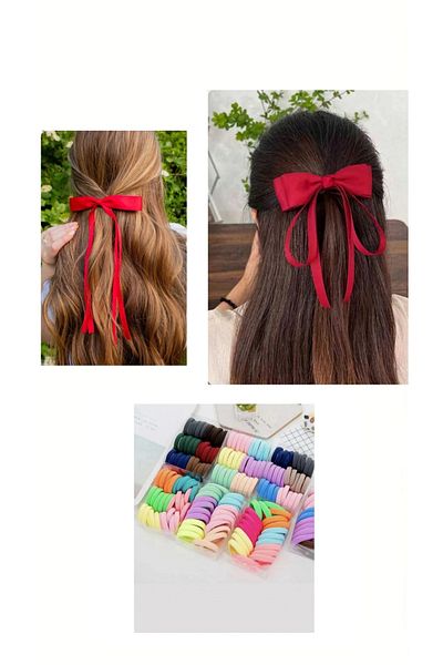 MAKSESUAR 2 Pcs Bow Automatic Buckle and 50 Pcs Rubber Buckle Set