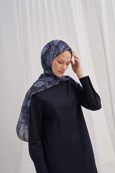 carell Σαλιάρα με μωσαϊκό από βαμβακερό Navy Blue Nilla