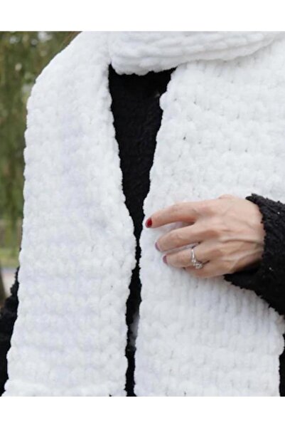 Goldmine Χειροποίητο πλεκτό μαλακό φουσκωτό κασκόλ