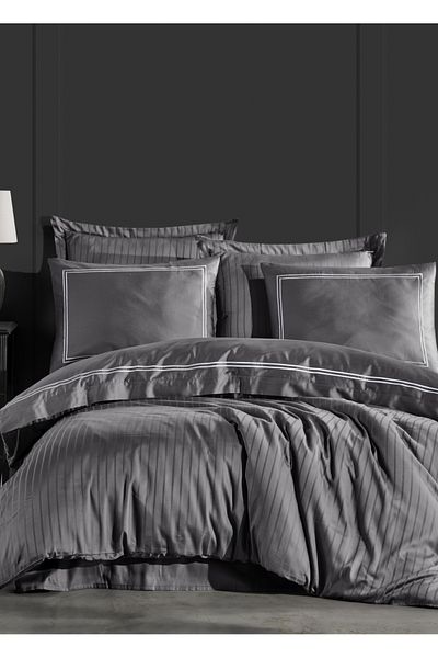 Dantela Cotton Satin Embroidered Double Duvet Cover Set - Image