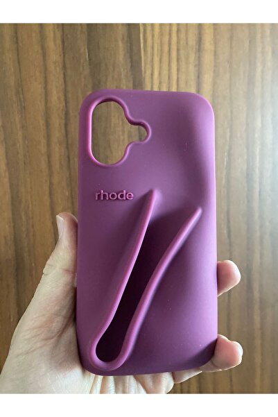 Newon حافظة لهاتف آيفون 16 بلس راسبيري جيلي رود ليب مع شعار