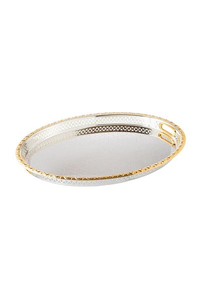 Dania Silver and gold oval single serving tray 55*40 CM