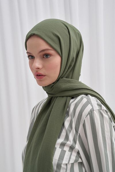 carell Βιολογικό ζαρωμένο σάλι Forest Green