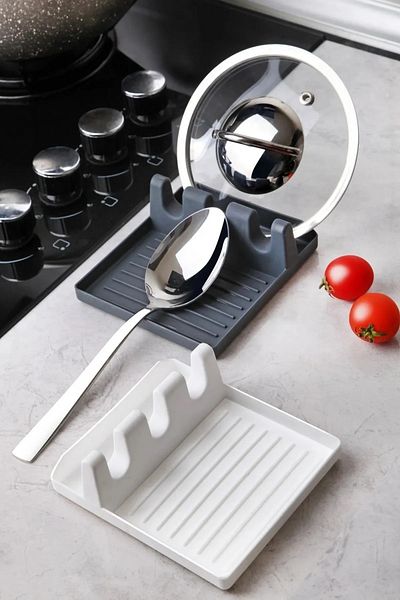Pink Cat Kitchen 2-Piece Kitchen Set White Pot Lid Organizer