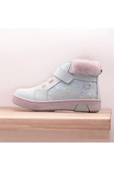 JOJO KIDS Γνήσιες δερμάτινες μπότες για κορίτσια, μπότες velcro, θερμική επένδυση εσωτερικά