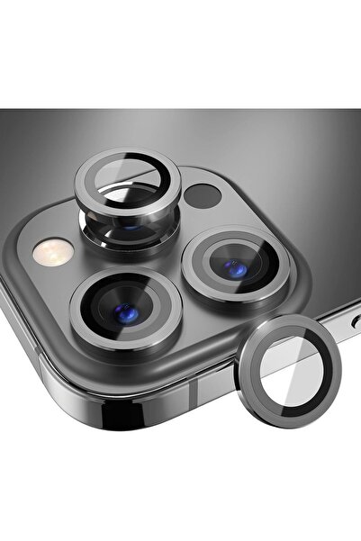 Powerfox Iphone 13 Pro/13 Pro Max Uyumlu Alüminyum Alaşım Tempered Glass Kame...