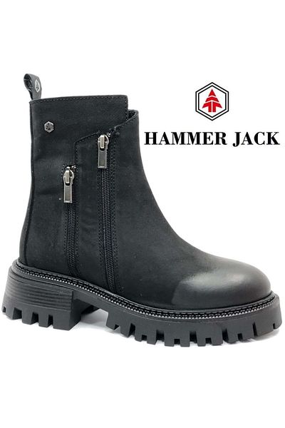lumberjack Hammer Jack 102-24675-z Irene Black Nubuck Γυναικείες μπότες από γνήσιο δέρμα