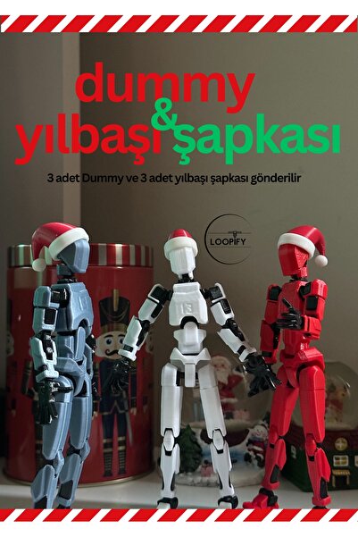 Loopify Lucky 13 Aksiyon Figürü Robot Oyuncak 13cm 3'lü Lucky 13 ve Yılbaşı S...
