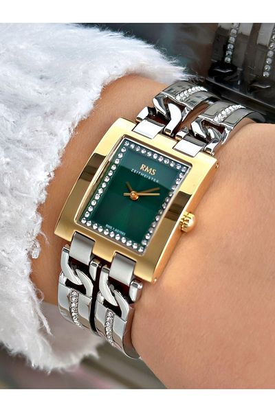 Romanson Special Design Cornered Dial Steel Band Steel Case Women's Wristwatch 1583.07