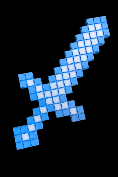 woof things Pixel Kılıç Minecrft Pixel Sword 1 Adet 24 cm Mavi Beyaz Plastik ...