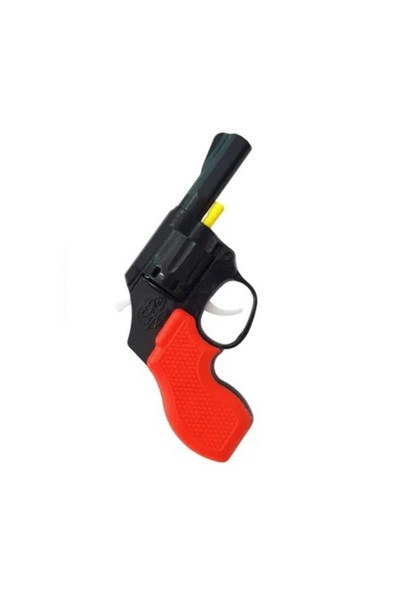 abnturk Oyuncak orta boy kırmızı renk mantar tabancası çat pat kovboy tabanca