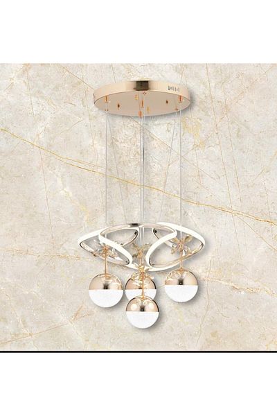 OSC HOME AYDINLATMA TASARIM Led Chandelier with 3 Features - Operated and Embroidered, Yellow Whistle Burning