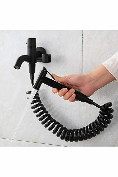 Genel Markalar Fiskiyeli Taharet Musluğu Alaturka Tuvalet Musluğu Siyah Wc Ba...