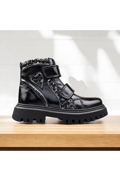 JOJO KIDS Γνήσιες δερμάτινες μπότες για κορίτσια, μπότες velcro, θερμική επένδυση εσωτερικά