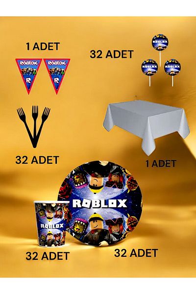 VibeHome Roblox Themed Premium Set for 32 - Birthday Party and Fun Events