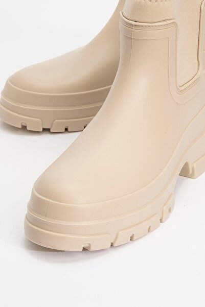 LuviShoes PLOYE Bej Kadın Yağmur Botu