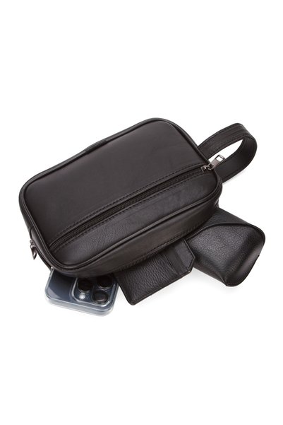 Adelina Bags Men's Black Genuine Leather Handbag