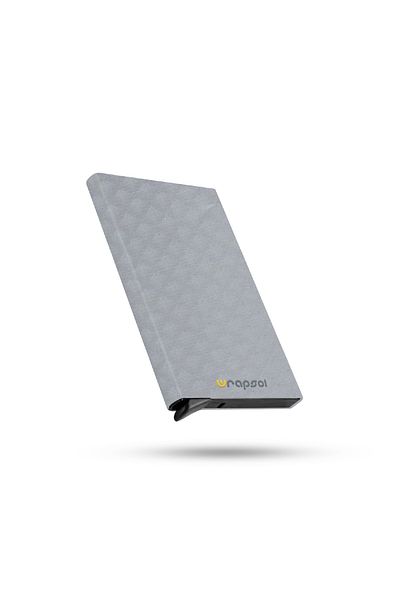 Wrapsol Γκρι Αλουμίνιο Αυτόματος Μηχανισμός RFID Προστατευμένη Πρίσμα Πιστωτικής Κάρτας με Μοτίβο