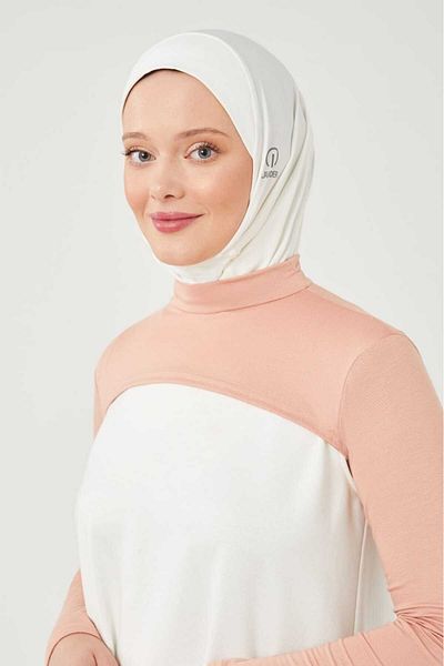 Melodi Scarf Γυναικεία Hijab Fisherman Stand Γιακάς Κολάρο Κολάρο Μανίκι Πούδρα