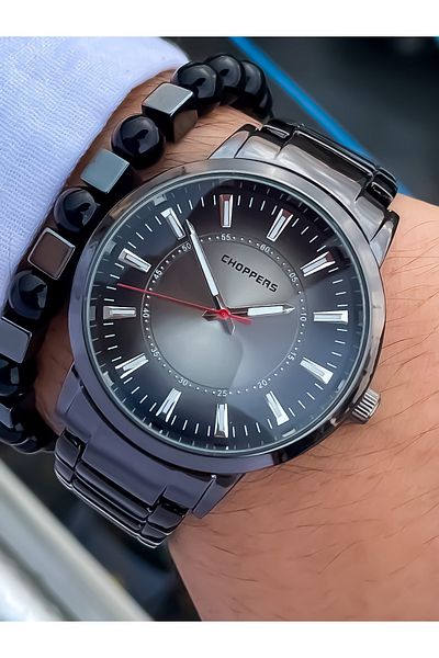 Choppers New Season Black Color Metal Strap Men's Wristwatch + bracelet as a gift