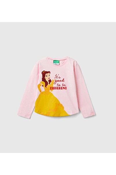 United Colors of Benetton Kız Çocuk Açık Pembe Önü Prenses Baskılı Etek Ucu Y...