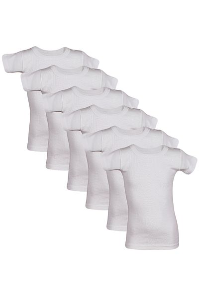 Onurel Boy's 6-Piece Ribbed Cotton O Neck Half Sleeve Undershirt