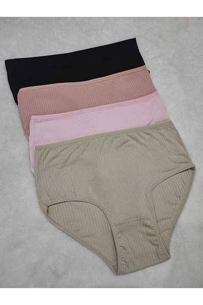 don & seza High Waist Ribbed Bato Panties - Super Stretchy 4 Pack