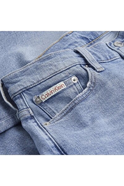 Calvin Klein Kadın Yüksek Bel Düz Model Denim Rahat Kulanım Mavi Jeans J20J224515-1AA