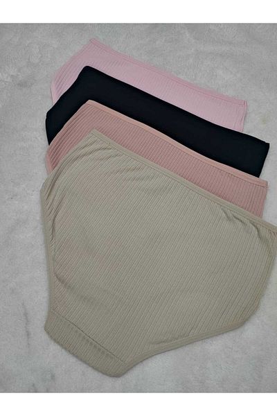 don & seza High Waist Ribbed Bato Panties - Super Stretchy 4 Pack