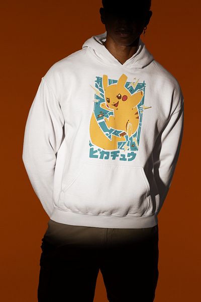 SEVBANO Cartoon Pokemon Pikachu Printed Unisex Oversize Hoodie