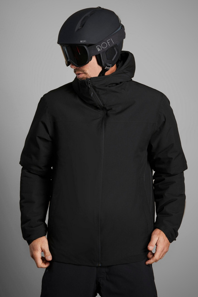 DOFİ Dofi Erkek Siyah Softshell Mont, Kapüşonlu, 2 Cepli, Suya ve Rüzgara Day...