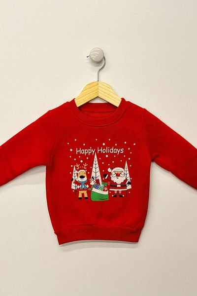 Trend Baby Kids Children's Sweat Suit Raised Cotton Fabric Happ Holiday Design 1-3 Years