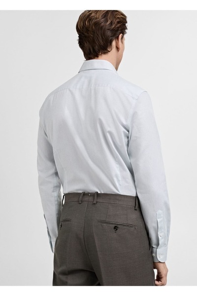 MANGO Man 100% cotton striped shirt