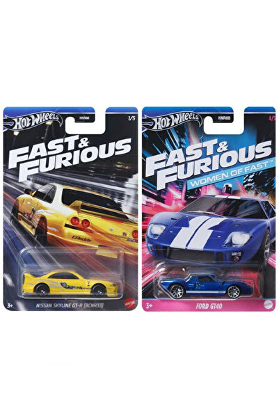 HOT WHEELS 2 Araç Hot Wheels Fast & Furious Set - Nissan Skyline GT-R (BCNR33...
