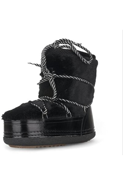 green norths Γυναικείες μπότες χιονιού καθημερινές άνετες μπότες με χοντρή σόλα με γούνινο κορδόνι