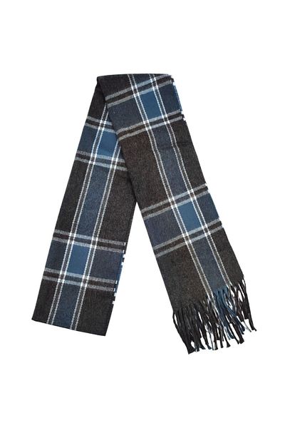 PAKER GİYİM Men's Winter Plaid Pattern Tassel Detailed Woven Scarf Cashew Scarf