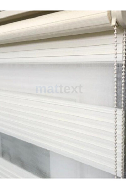 MATTEXT MEKANİK PERDE SİSTEMLERİ Krem Geniş plise Zebra Perde