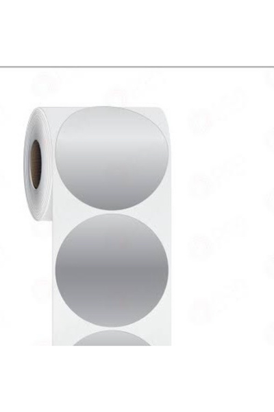LABEL WORLD Boş Yapışkanlı Etiket Gümüş Renk 30mm X 30mm Çap Etiket