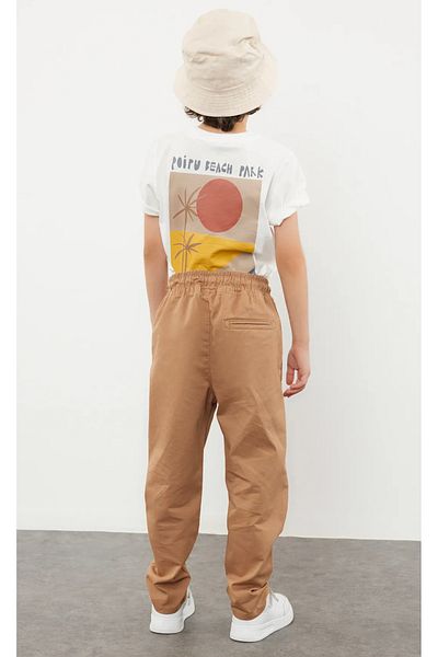 ASL GOLF CLUB Boy's Camel School Woven Pants with Elastic Waist and Tie