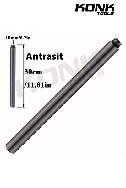 KonkTools Piyano 30 Cm Uzatma Borusu Banyo Antrasit Duş Seti Uzatma Borusu Te...